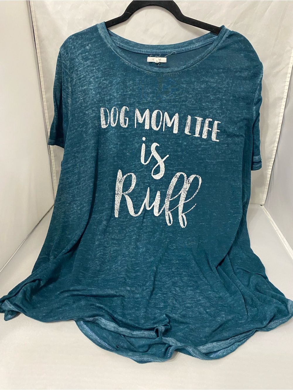 Maurices Teal 'Dog Mom Life Is Ruff' Short Sleeve Tee